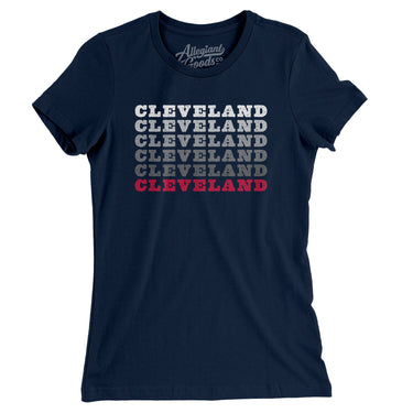 Cleveland Repeat Women's T-Shirt-Midnight Navy-Allegiant Goods Co. Vintage Sports Apparel
