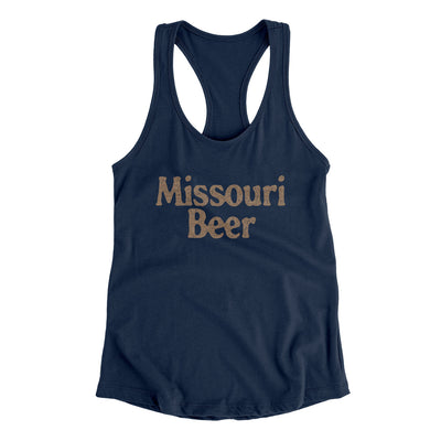 Missouri Beer Women's Racerback Tank-Midnight Navy-Allegiant Goods Co. Vintage Sports Apparel