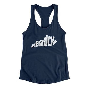 Kentucky State Shape Text Women's Racerback Tank-Allegiant Goods Co. Vintage Sports Apparel