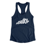 Kentucky State Shape Text Women's Racerback Tank-Midnight Navy-Allegiant Goods Co. Vintage Sports Apparel
