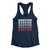 Boston Repeat Women's Racerback Tank-Midnight Navy-Allegiant Goods Co. Vintage Sports Apparel