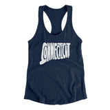 Connecticut State Shape Text Women's Racerback Tank-Allegiant Goods Co. Vintage Sports Apparel