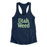 Utah Weed Women's Racerback Tank-Midnight Navy-Allegiant Goods Co. Vintage Sports Apparel