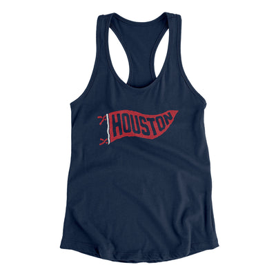 Houston Pennant Women's Racerback Tank-Midnight Navy-Allegiant Goods Co. Vintage Sports Apparel
