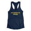 I've Been To Idaho Women's Racerback Tank-Midnight Navy-Allegiant Goods Co. Vintage Sports Apparel