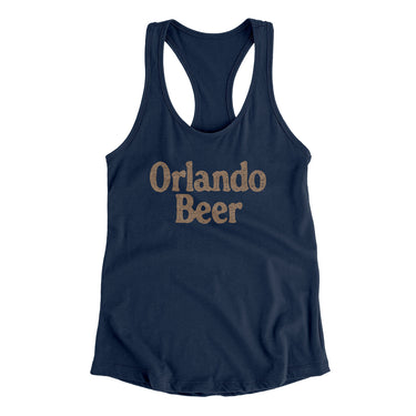 Orlando Beer Women's Racerback Tank-Midnight Navy-Allegiant Goods Co. Vintage Sports Apparel