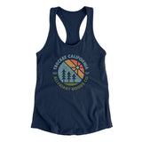 Truckee California Retro Badge Women's Racerback Tank-Midnight Navy-Allegiant Goods Co. Vintage Sports Apparel