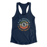 Ajo Arizona Retro Badge Women's Racerback Tank-Midnight Navy-Allegiant Goods Co. Vintage Sports Apparel