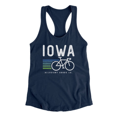 Iowa Cycling Women's Racerback Tank-Midnight Navy-Allegiant Goods Co. Vintage Sports Apparel