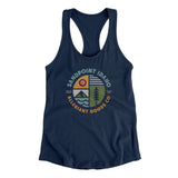 Sandpoint Idaho Retro Badge Women's Racerback Tank-Midnight Navy-Allegiant Goods Co. Vintage Sports Apparel