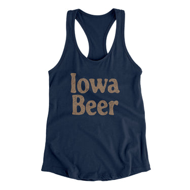 Iowa Beer Women's Racerback Tank-Midnight Navy-Allegiant Goods Co. Vintage Sports Apparel