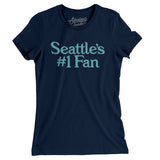 Seattle's Number 1 Fan Women's T-Shirt-Midnight Navy-Allegiant Goods Co. Vintage Sports Apparel