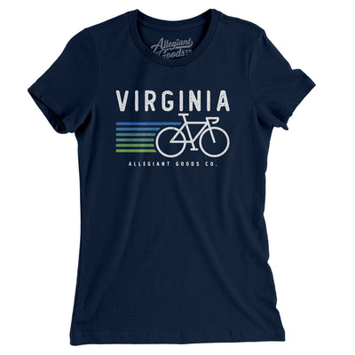 Virginia Cycling Women's T-Shirt-Midnight Navy-Allegiant Goods Co. Vintage Sports Apparel