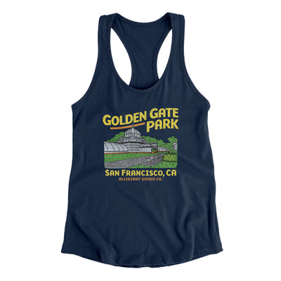 Golden Gate Park Women's Racerback Tank-Midnight Navy-Allegiant Goods Co. Vintage Sports Apparel