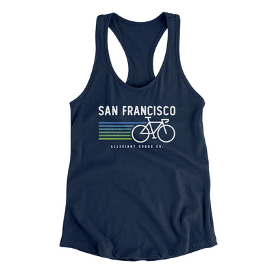 San Francisco Cycling Women's Racerback Tank-Midnight Navy-Allegiant Goods Co. Vintage Sports Apparel