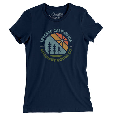Truckee California Retro Badge Women's T-Shirt-Midnight Navy-Allegiant Goods Co. Vintage Sports Apparel