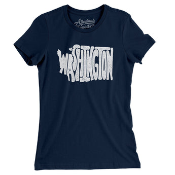 Washington State Shape Text Women's T-Shirt-Allegiant Goods Co. Vintage Sports Apparel