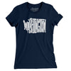 Washington State Shape Text Women's T-Shirt-Midnight Navy-Allegiant Goods Co. Vintage Sports Apparel