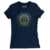 Whitefish Montana Retro Badge Women's T-Shirt-Midnight Navy-Allegiant Goods Co. Vintage Sports Apparel