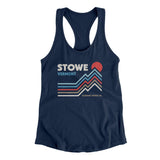 Stowe Vermont Women's Racerback Tank-Midnight Navy-Allegiant Goods Co. Vintage Sports Apparel