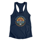 Arcata California Retro Badge Women's Racerback Tank-Midnight Navy-Allegiant Goods Co. Vintage Sports Apparel