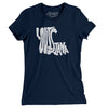 Louisiana State Shape Text Women's T-Shirt-Midnight Navy-Allegiant Goods Co. Vintage Sports Apparel
