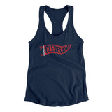 Cleveland Pennant Women's Racerback Tank-Midnight Navy-Allegiant Goods Co. Vintage Sports Apparel