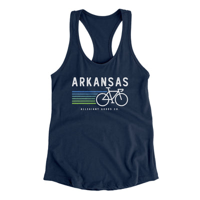 Arkansas Cycling Women's Racerback Tank-Midnight Navy-Allegiant Goods Co. Vintage Sports Apparel