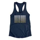 South Bend Repeat Women's Racerback Tank-Midnight Navy-Allegiant Goods Co. Vintage Sports Apparel