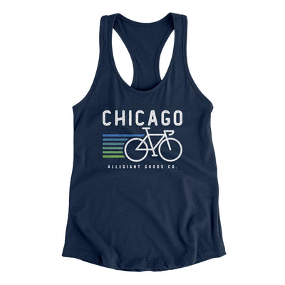 Chicago Cycling Women's Racerback Tank-Midnight Navy-Allegiant Goods Co. Vintage Sports Apparel