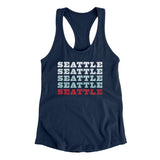 Seattle Repeat Women's Racerback Tank-Midnight Navy-Allegiant Goods Co. Vintage Sports Apparel