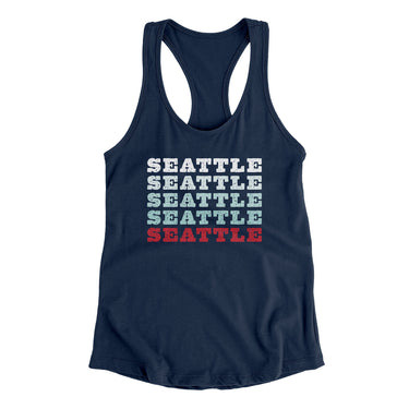 Seattle Repeat Women's Racerback Tank-Midnight Navy-Allegiant Goods Co. Vintage Sports Apparel
