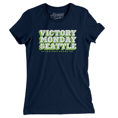 Victory Monday Seattle Women's T-Shirt-Midnight Navy-Allegiant Goods Co. Vintage Sports Apparel