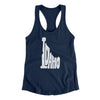 Idaho State Shape Text Women's Racerback Tank-Midnight Navy-Allegiant Goods Co. Vintage Sports Apparel