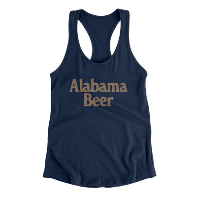 Alabama Beer Women's Racerback Tank-Midnight Navy-Allegiant Goods Co. Vintage Sports Apparel