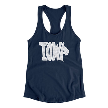 Iowa State Shape Text Women's Racerback Tank-Allegiant Goods Co. Vintage Sports Apparel