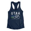 Utah Cycling Women's Racerback Tank-Midnight Navy-Allegiant Goods Co. Vintage Sports Apparel