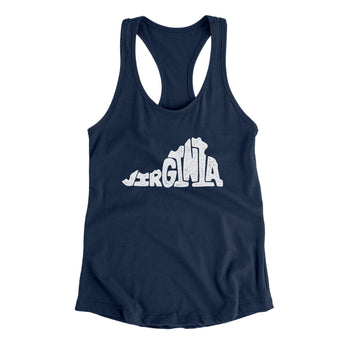 Virginia State Shape Text Women's Racerback Tank-Allegiant Goods Co. Vintage Sports Apparel