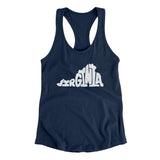 Virginia State Shape Text Women's Racerback Tank-Midnight Navy-Allegiant Goods Co. Vintage Sports Apparel
