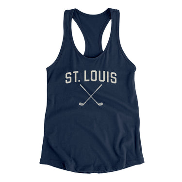 St. Louis Golf Women's Racerback Tank-Midnight Navy-Allegiant Goods Co. Vintage Sports Apparel