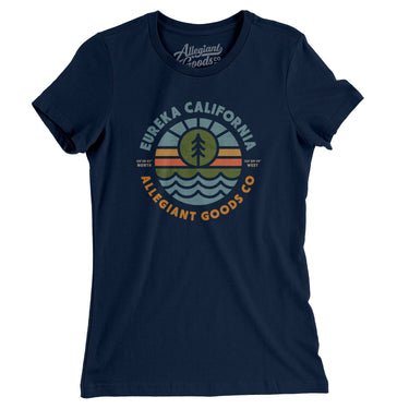 Eureka California Retro Badge Women's T-Shirt-Midnight Navy-Allegiant Goods Co. Vintage Sports Apparel