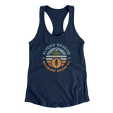 Alvord Oregon Retro Badge Women's Racerback Tank-Midnight Navy-Allegiant Goods Co. Vintage Sports Apparel