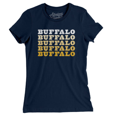 Buffalo Repeat Women's T-Shirt-Midnight Navy-Allegiant Goods Co. Vintage Sports Apparel