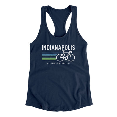 Indianapolis Cycling Women's Racerback Tank-Midnight Navy-Allegiant Goods Co. Vintage Sports Apparel