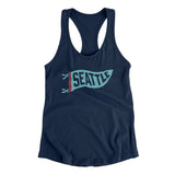 Seattle Pennant Women's Racerback Tank-Midnight Navy-Allegiant Goods Co. Vintage Sports Apparel