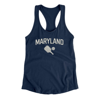 Maryland Pickleball Women's Racerback Tank-Midnight Navy-Allegiant Goods Co. Vintage Sports Apparel