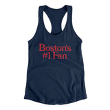 Boston's Number 1 Fan Women's Racerback Tank-Midnight Navy-Allegiant Goods Co. Vintage Sports Apparel