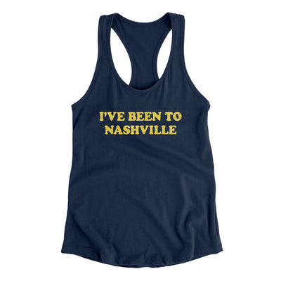 I've Been To Nashville Women's Racerback Tank-Midnight Navy-Allegiant Goods Co. Vintage Sports Apparel