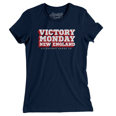 Victory Monday New England Women's T-Shirt-Midnight Navy-Allegiant Goods Co. Vintage Sports Apparel