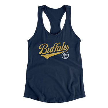 Buffalo Vintage Script Women's Racerback Tank-Allegiant Goods Co. Vintage Sports Apparel